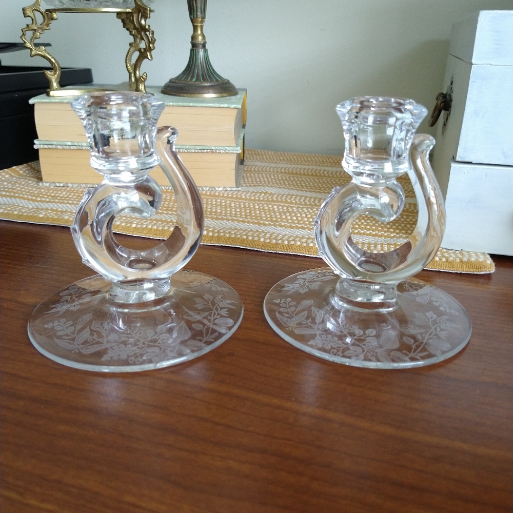Wedding Candlesticks Anniversary Gift Botanica Bride & Groom Heirloom